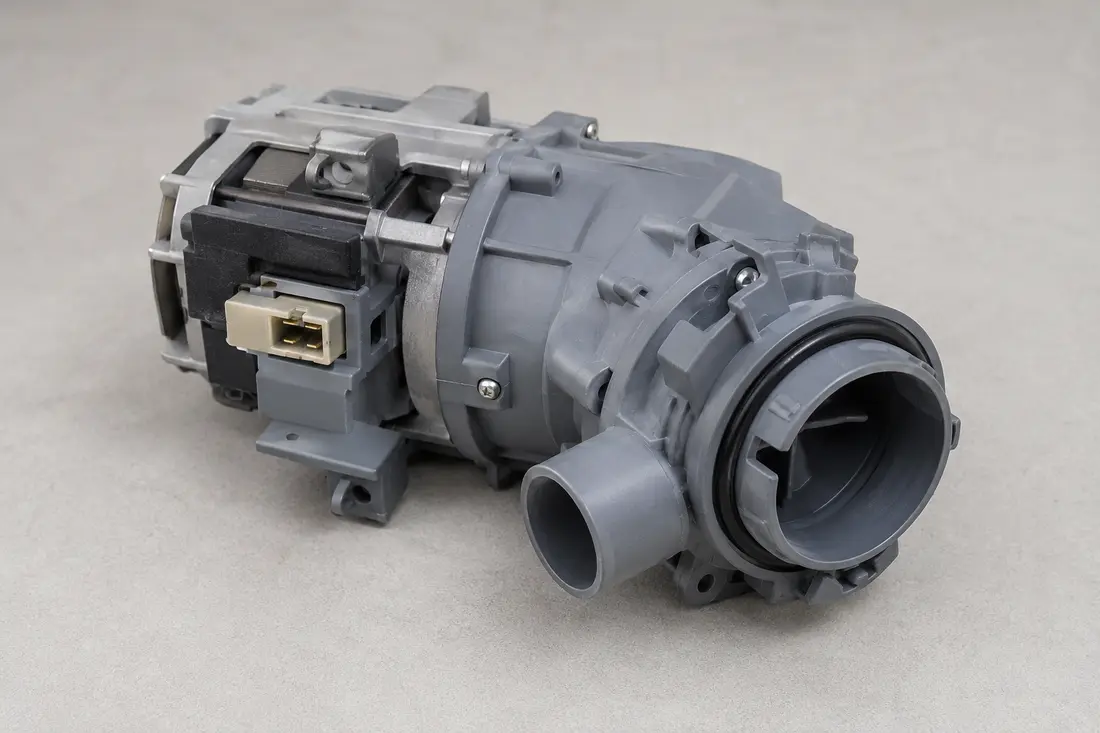 Real dishwasher circulation pump and motor assembly