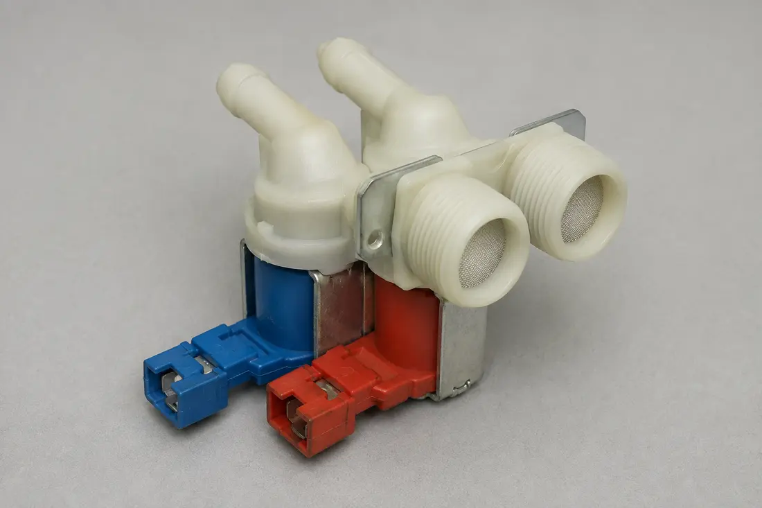 Dual washing machine water inlet valve assembly